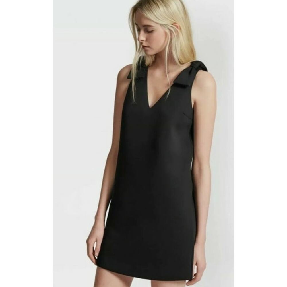 French Connection Scuba Bow shoulder dress Black  Size 4